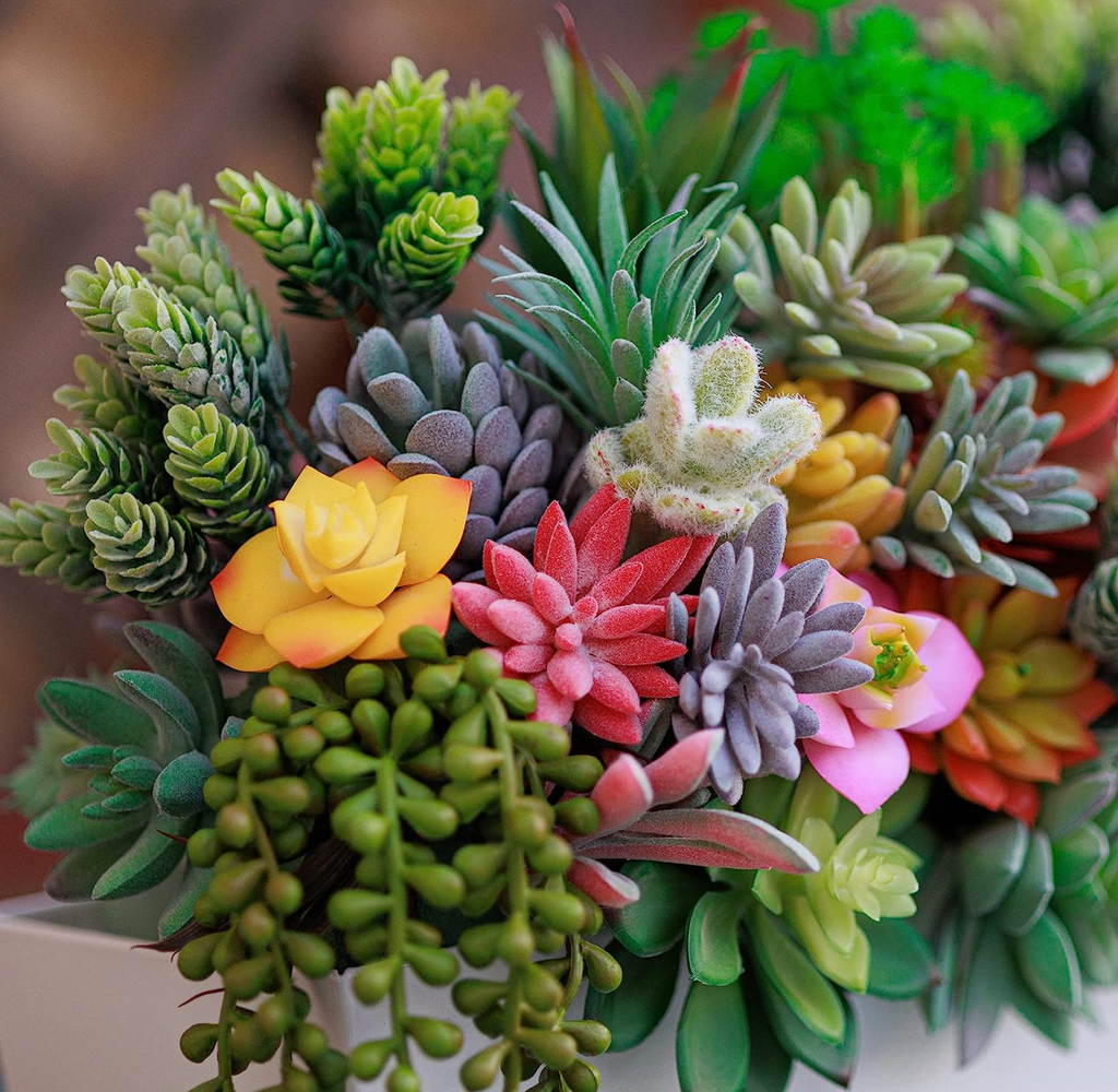 50 Pack - Mixed Artificial Succulents